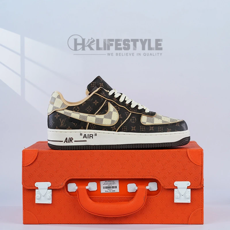 靴/バッグ Louis Vuitton Nike Air Force 1 Low Monogram Brown Damier Azur Nike Air Force 1 Low Louis Vuitton Monogram Brown Damier Azur
